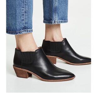 Madewell Low Chelsea Leather Booties Size 7 Black Casual Western Country